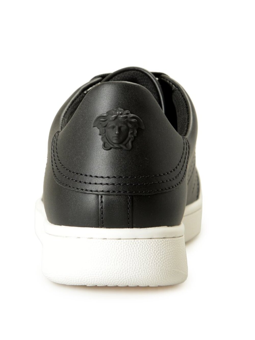 Versace Men's Black 100% Leather Athletic Sneakers Shoes US 13 IT 46 - Picture 3 of 8